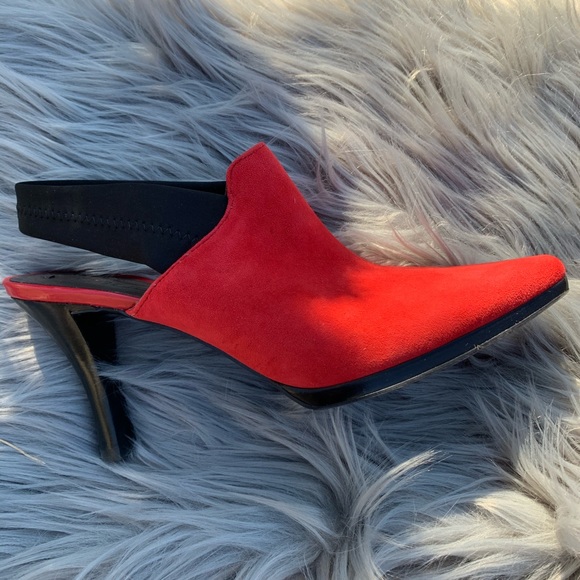 Moda Red Suede Slingback heels Size 7 1/2 - Picture 3 of 5
